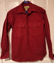Cabelas Shirt Mens Sz M Deerskin Soft Chamois Heavyweight Red LS Button Up - $29.10