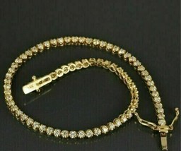 8.Ct Round Cut Simulated Diamond Women&#39;s Tennis Bracelet 14K Yellow Gold Plated - £172.18 GBP