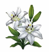 Custom and Unique Garden&#39;s Best Delight Flower [ Lily Blooms ] Embroidered Iron  - £19.54 GBP