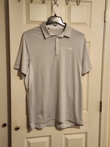 Under Armour White and Gray size xl short sleeve With Silver Logo polo s... - £15.47 GBP