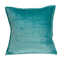 20&quot; X 7&quot; X 20&quot; Transitional Aqua Solid Quilted Pillow Cover With Poly Insert - £75.85 GBP
