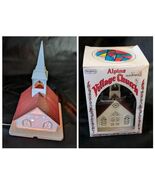 Regency Électrique Light Up Alpine Village Église Noël Tache Verre Travail - $46.58 CAD