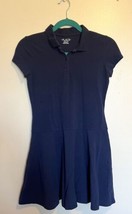 Childrens Place Girls School Uniform Dress Size 14 Navy Blue Short Sleeve - $11.88