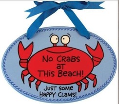 Our Name is Mud Red Crab Ceramic Plaque Happy Clams NIB Beach Decor 4017350 - $19.75