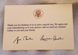 Gw Bush White House Card Thank You 4 Prayers Gold Eagle Seal Republican Signed - £7.59 GBP