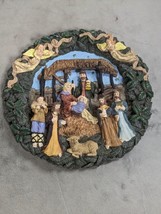 Christmas Wreath Nativity Scene Wall Plaque Holiday Decoration 11&quot; - $23.98