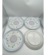 4 International China Porto Dinner Plate #033 TableWorks 10.75” Pink And Blue - $32.95