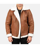 LE Francis Brown-White Fur Leather Bomber Jacket - £99.99 GBP+