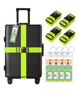 8 Pack Luggage Straps Cruise Tags Set Green Suitcase Belt TSA Approved T... - $17.77