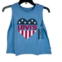 Levi’s Girls Heart Tee Shirt Size 7-16 Meet And Greet Tank Top Color Light Blue - £10.47 GBP