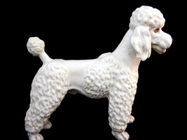 Poodle Dog Andrea By Sadek Fine Bisque Porcelain White Dutch Clip Mustache 7733  - £24.73 GBP
