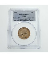 1966 25C Quarter SMS Special Strike Graded by PCGS as MS-66 - $40.60 CAD