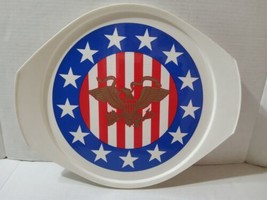 Patriotic Eagle 13 Stars Blue Red Stripe Rubbermaid Party Plan Serving Tray 16in - $23.12