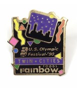 Rainbow Foods U.S. Olympic Festival 1990 TWIN CITIES Vintage Lapel Hat Pin - $6.00