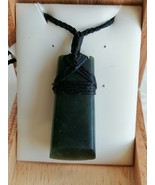 Handmade New zealand Jade green stone / Toki matte pendant / long necklace - $95.00