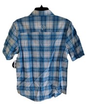 RealTree Fishing Shirt Mens Small Button Up Short Sleeve Check Blue NWT - £19.37 GBP