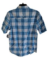 RealTree Fishing Shirt Mens Small Button Up Short Sleeve Check Blue NWT - £19.54 GBP