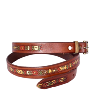 Women s Brown Belt With Aztec Design Size XL - $13.84