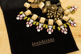 Estate Jewelry Joan Rivers Classic Collection Rhinestone Pastel Tones Necklace - £43.51 GBP