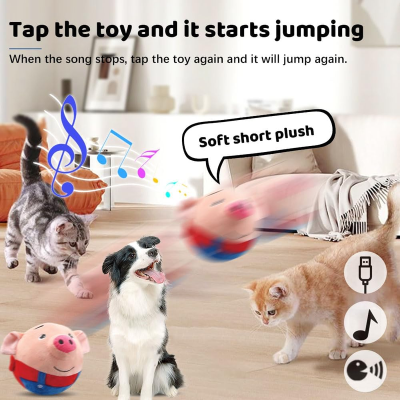 2025 Upgrade Active Moving Pet Plush Toy, Squeaky Dog Ball Toy Interactive Dog T Item image 3
