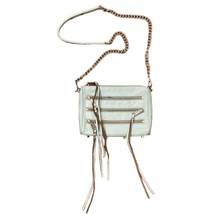 Rebecca Minkoff Leather Purse Mint Green Tassels Zippers Chain Crossbody - £28.99 GBP