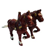 RARE CAST IRON CLYDESDALE DRAFT HORSES FOR BUDWEISER WAGON Set Of 2 Horses - $28.22