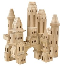 FAO SCHWARZ Medieval Knights/Princesses Wooden Castle Building Blocks 75... - $247.49