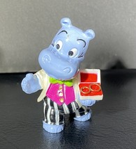 Miniature Dollhouse Hippo Animal Hippopotamus In Tuxedo Plastic Toy Figu... - $9.50