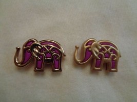 Novelty Button (new) 1&quot; (2) Bollywood Elephants \ Purple and Gold - £2.68 GBP