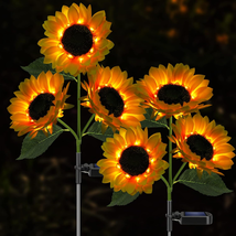Solar Sunflower Lights, 800Ma Solar Garden Light with Real Looking Flowe... - €32,57 EUR