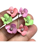 vibrage enamel metal rhinestone flower brooch - €33,59 EUR