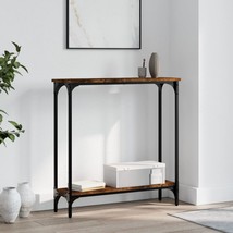 Console Table Smoked Oak 75x22.5x75 cm Engineered Wood - £26.71 GBP