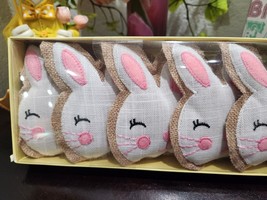Easter White Pink Bunny Rabbit Banner Garland Mantel Home Decor 6FT - $29.69