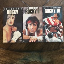 LOT of 3 VHS Rocky I II &amp; IV (1 2 4) Apollo Adrian Drago Mickey - £5.89 GBP