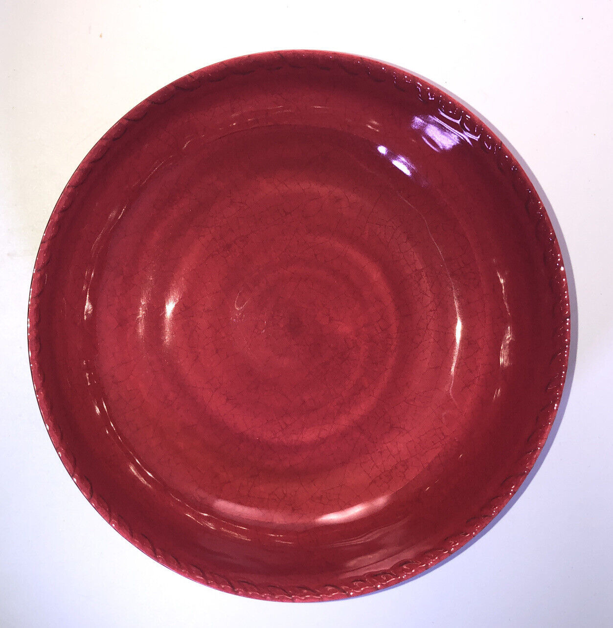 Pier 1 Imports Red/Maroon 9”W x 2 1/2”D Soup/Salad/Pasta Serving Bowl-NEW-SHIP24 - $29.58