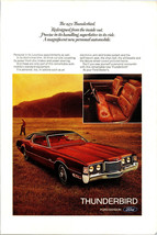 Vintage 1972 Ford Thunderbird T-Bird Print Ad Redesigned Inside and Out - $6.17