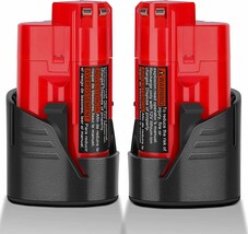 KUNLUN 2 Pack 3.0Ah 12V Battery Replace for Milwaukee M12, 2402 Cordless Tools - £31.16 GBP