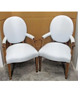 Pair of Hickory Chair Co. Inlaid Mahogany Upholstered Open Louis XVI Arm... - $2,078.94 CAD