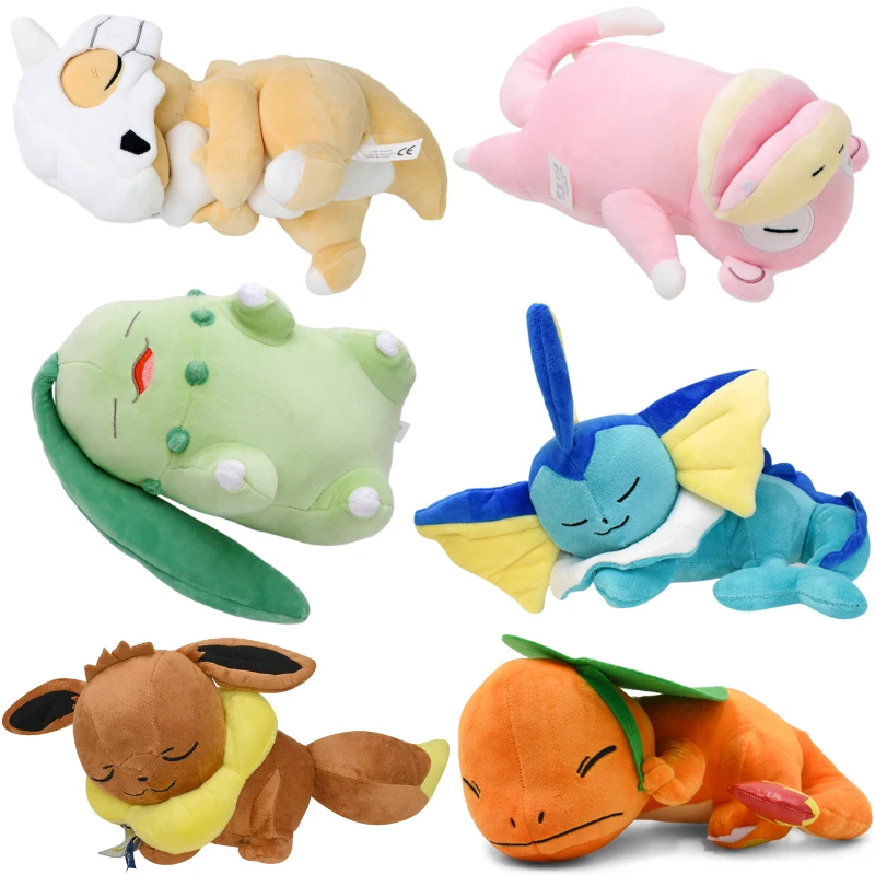 Kawaii Pokemon Sleep Cubone Chikorita Slowpoke Vaporeon Charmander Soft Plush - £14.55 GBP+