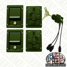 Humvee Security Kit Green Locking Door Handles &amp; Keyed Ignition Switch Fits M998 - £301.69 GBP