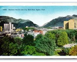 Business Section and City Hall Park Ogden Utah UT UNP WB Postcard N18 - $3.91