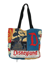 Walt Disney World Parks The Happiest Place on Earth Patchwork Tote Bag Rare - $38.50