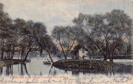 Chicago Il~Pretty Spot In The Lagoon At Garfield PARK~1908 Tint Photo Postcard - £8.48 GBP