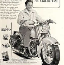 Harley Davidson Hydra Glide Advertisement 1951 Motorcycle Civil Defense LGBinHD2 - £9.01 GBP