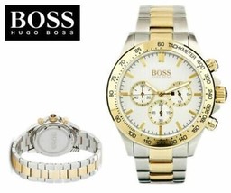 Hugo Boss HB1512960 Ikon Bicolore Bracelet Chronographe Montre Homme NOUVEAU - £105.14 GBP