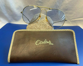 Vtg Visual Scene Taiwan Aviator Style Eye Glasses in Pouch Vision Lens Tinted - £23.55 GBP