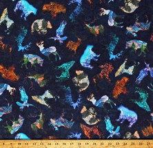 Cotton Northwoods Animals Bears Moose Elk Navy Fabric Print by the Yard D409.08 - £11.15 GBP
