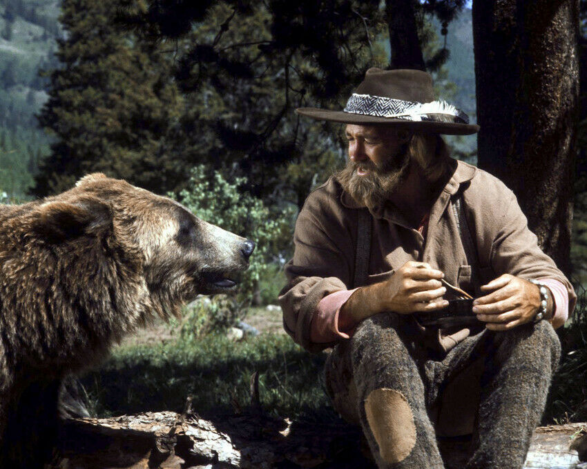 The Life And Times Of Grizzly Adams Dan Haggerty With Giant Bear 8X10 Photo - $9.75
