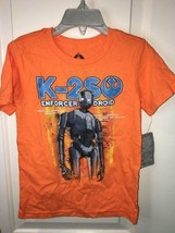 Boy&#39;s Disney Star Wars K-2SO Enforcer Droid Orange 100% Cotton Tee Shirt 4 4T Xs - £8.72 GBP