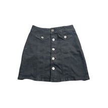 Garage Skirt Size XS Womens Black Button Up Mini Denim - $19.58